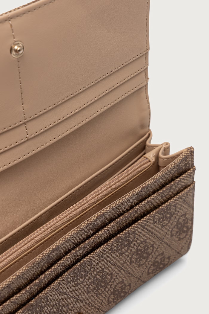 Portfel damski z imitacji skóry YVONNE Guess SWSG23.78155 beżowy