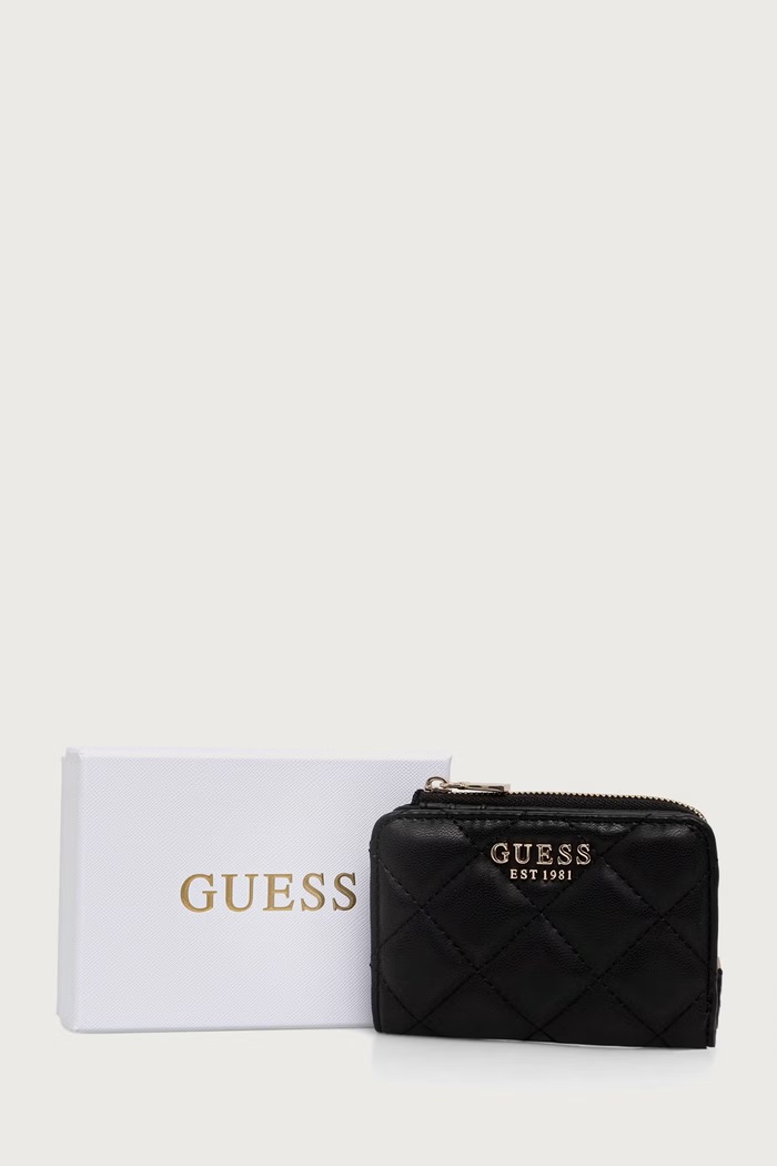 Guess portfel damski z imitacji skóry JULIET czarny SWQG24.56156