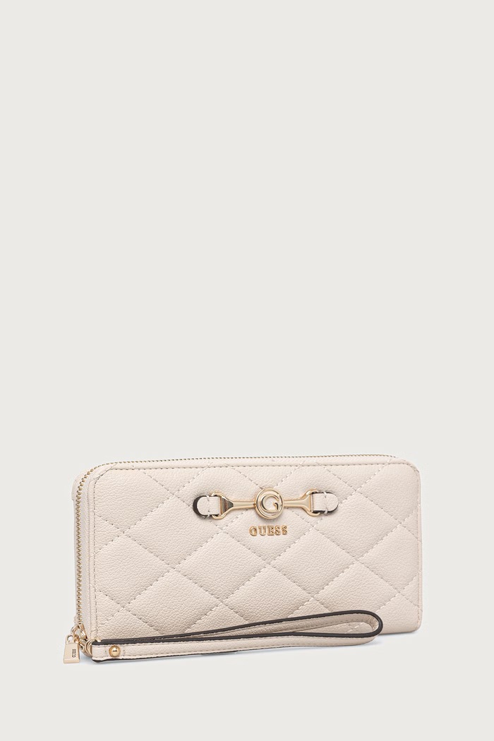 Guess portfel damski z imitacji skóry FRANCES SWQG22.41146 beżowy AW26