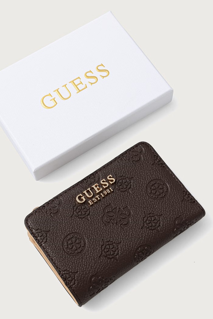 Guess portfel damski z imitacji skóry BLAKE brązowy SWPD22.22156