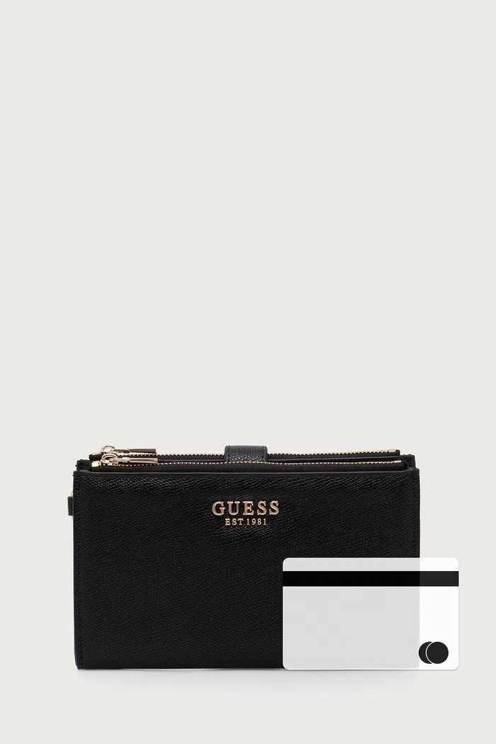Guess portfel damski z imitacji skóry AMORETTE SWBG78.98157 czarny