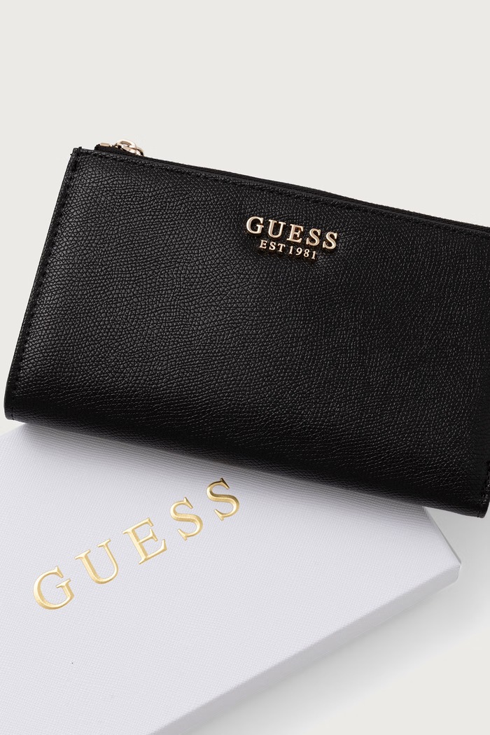 Guess portfel damski z imitacji skóry AMORETTE czarny SWBG78.98157
