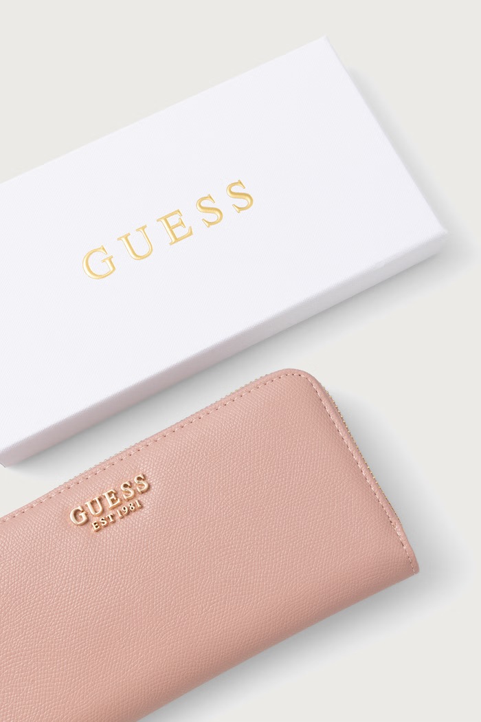 Guess portfel damski z imitacji skóry AMORETTE różowy SWBG78.98146