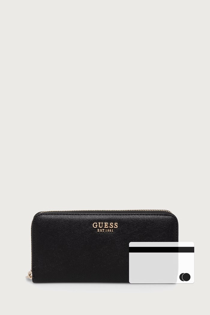 Guess portfel damski z imitacji skóry AMORETTE SWBG78.98146 czarny