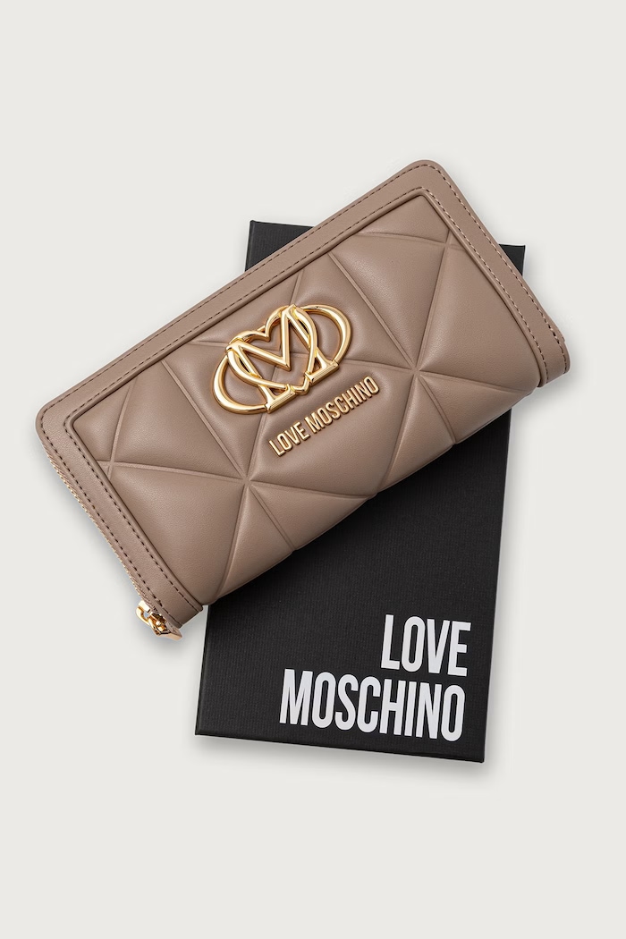 Portfel damski z imitacji skóry Love Moschino JC5644PP0PLC0105 beżowy
