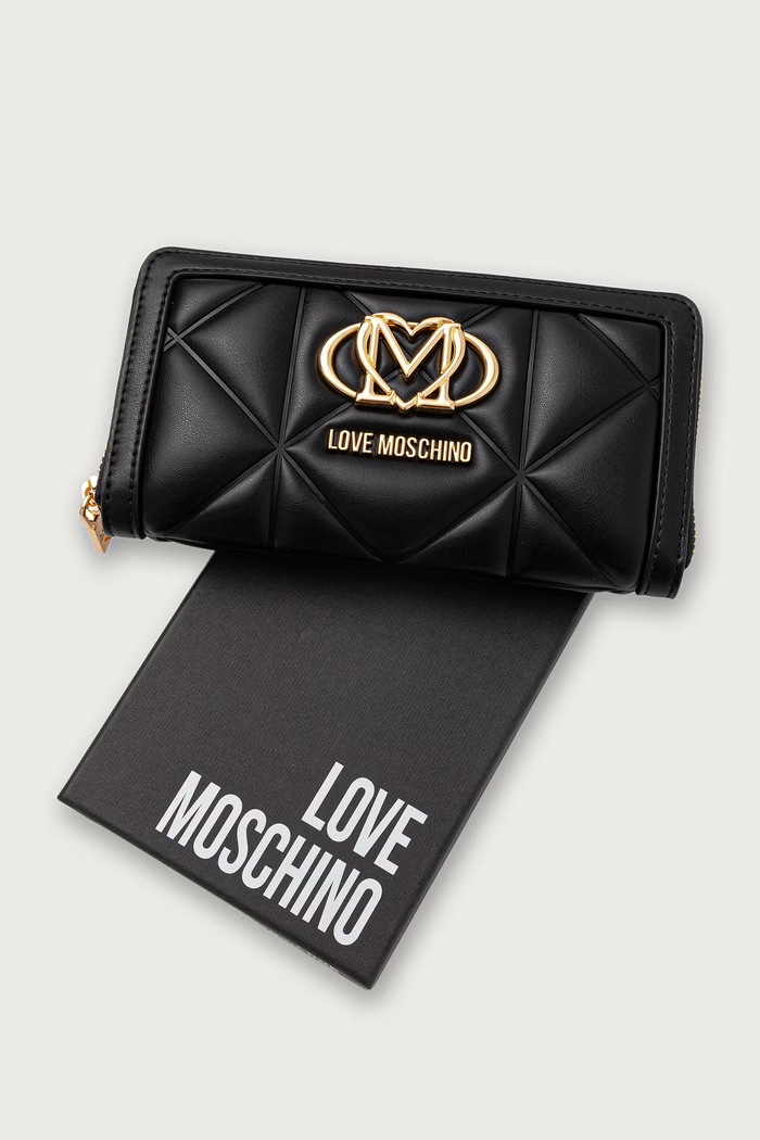 Portfel damski z imitacji skóry Love Moschino JC5644PP0PLC0000 czarny