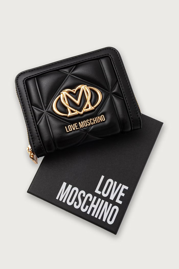 Portfel damski z imitacji skóry Love Moschino JC5641PP0PLC0000 czarny