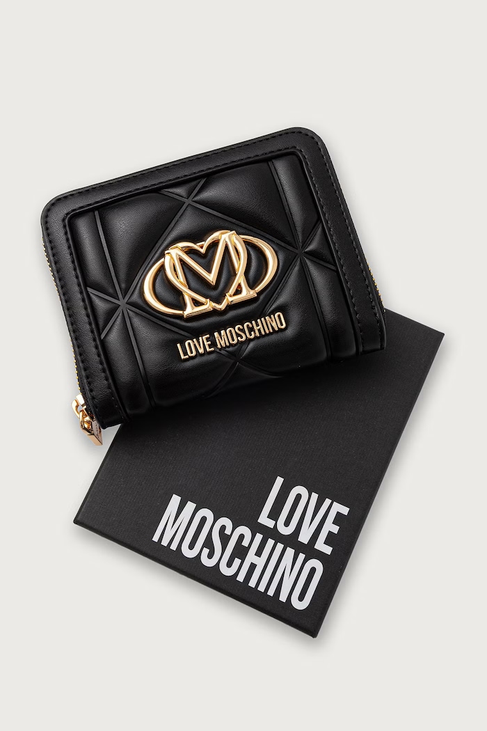 Portfel damski z imitacji skóry Love Moschino JC5641PP0PLC0000 czarny