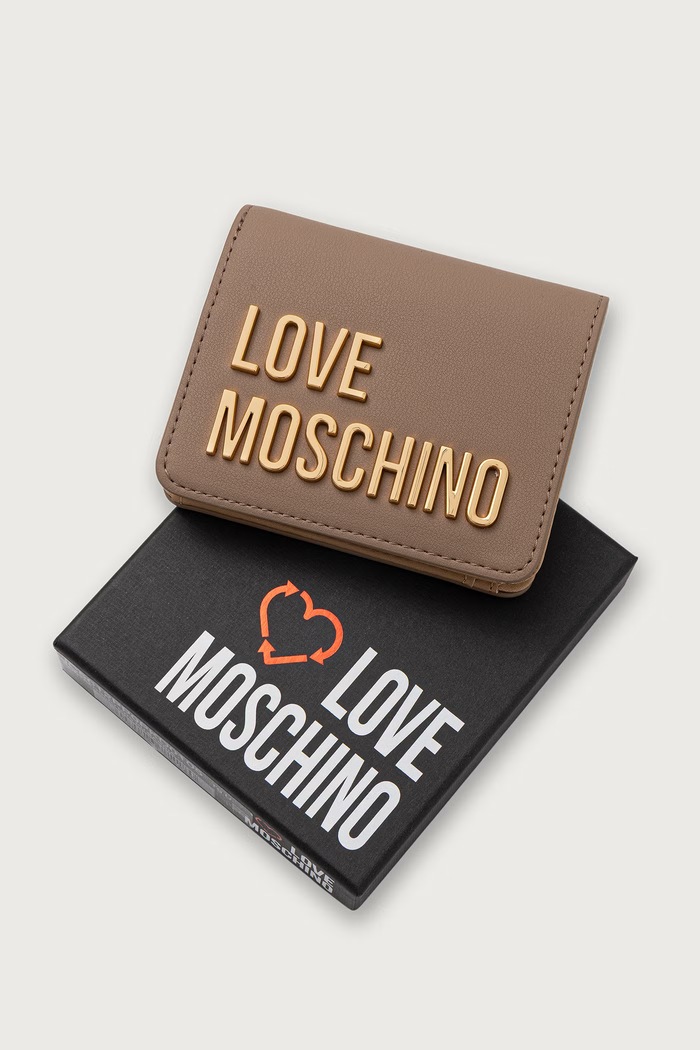 Portfel damski z imitacji skóry Love Moschino JC5612PP0PKD0105 beżowy