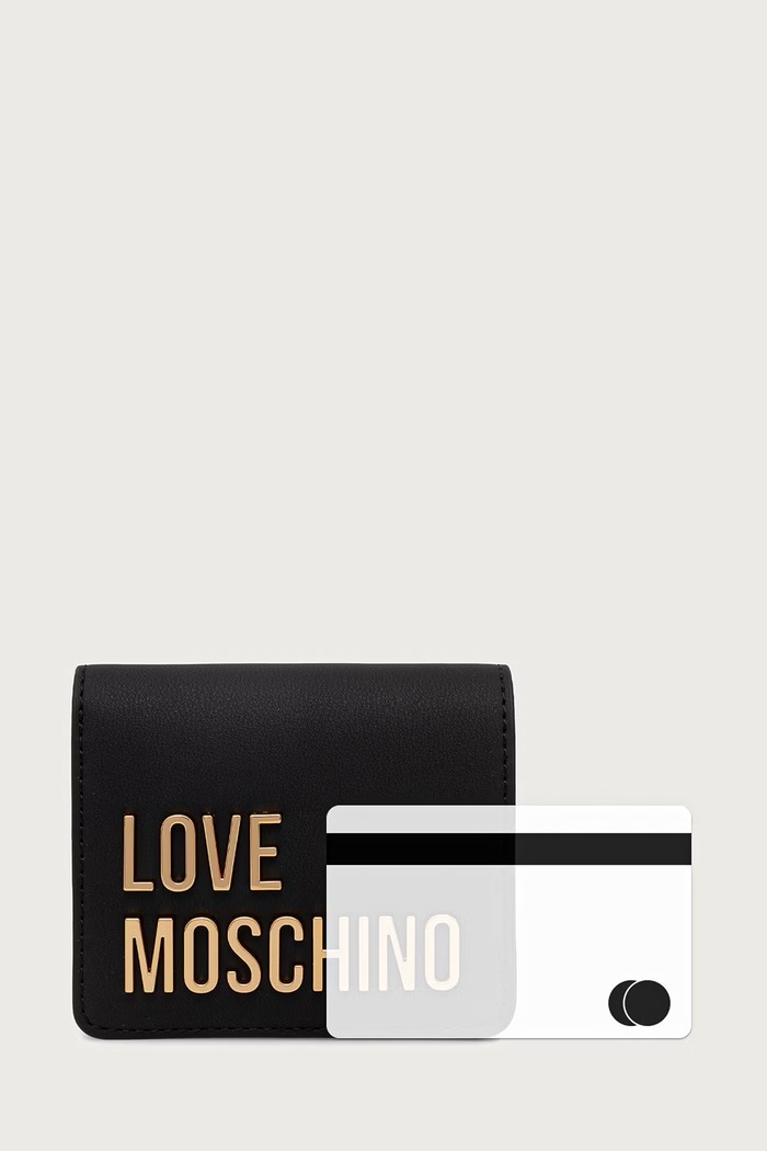 Portfel damski z imitacji skóry Love Moschino czarny JC5612PP0PKD0000