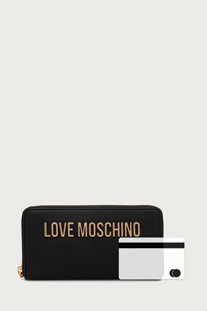 Portfel damski z imitacji skóry Love Moschino czarny JC5611PP0PKD0000