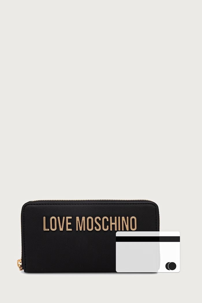 Portfel damski z imitacji skóry Love Moschino czarny JC5611PP0PKD0000