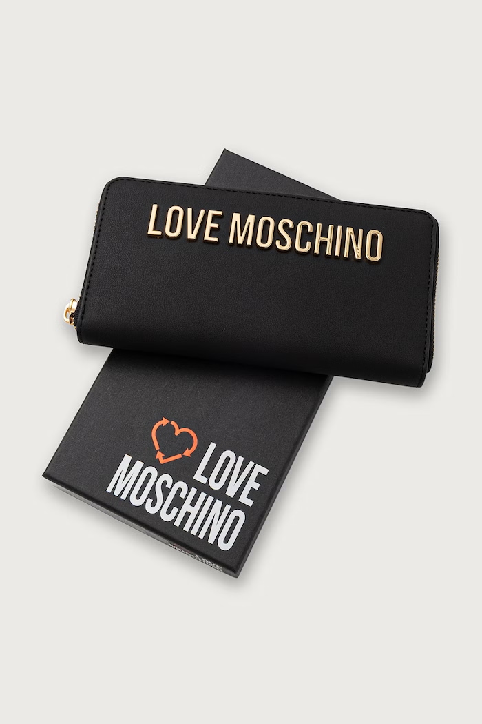 Portfel damski z imitacji skóry Love Moschino JC5611PP0PKD0000 czarny