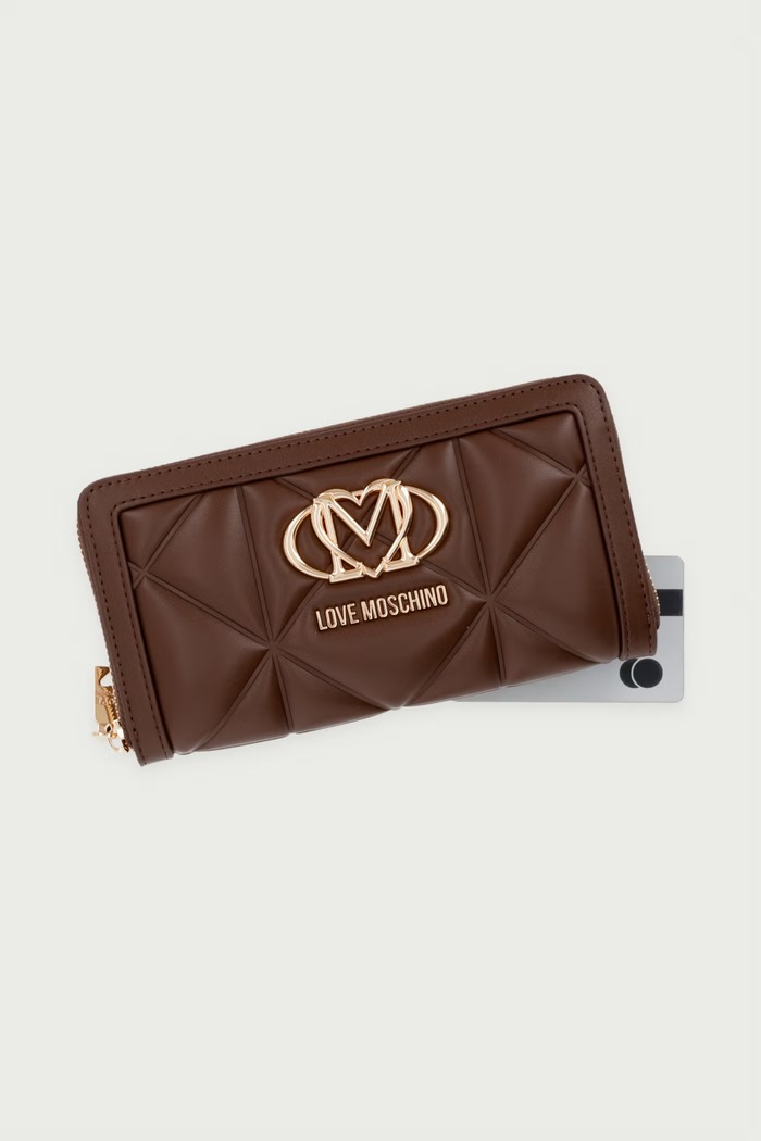 Portfel damski z imitacji skóry Love Moschino JC5644PP1PLC0300 brązowy