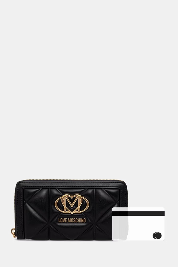 Love Moschino portfel damski z imitacji skóry JC5644PP1PLC0000 czarny