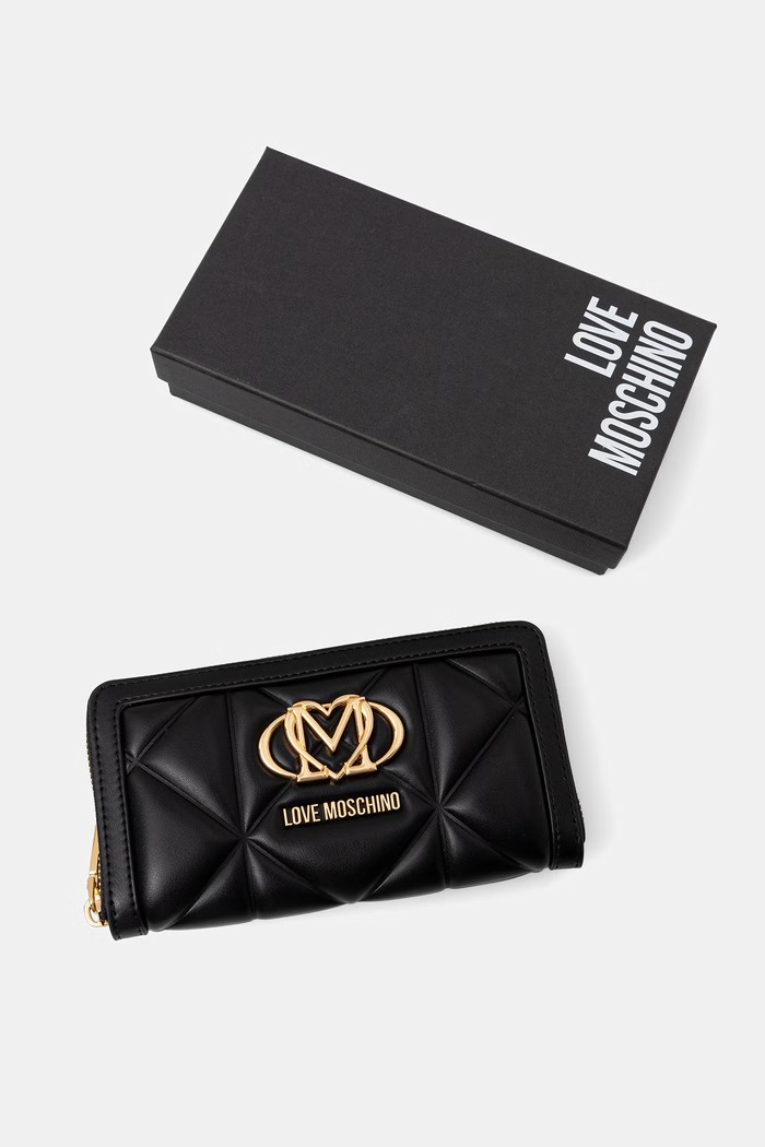 Love Moschino portfel damski z imitacji skóry czarny JC5644PP1PLC0000