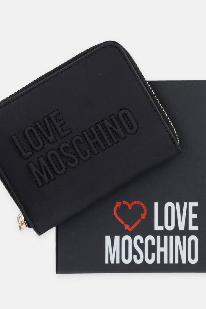 Love Moschino portfel damski z imitacji skóry JC5502PP1PLE0000 czarny