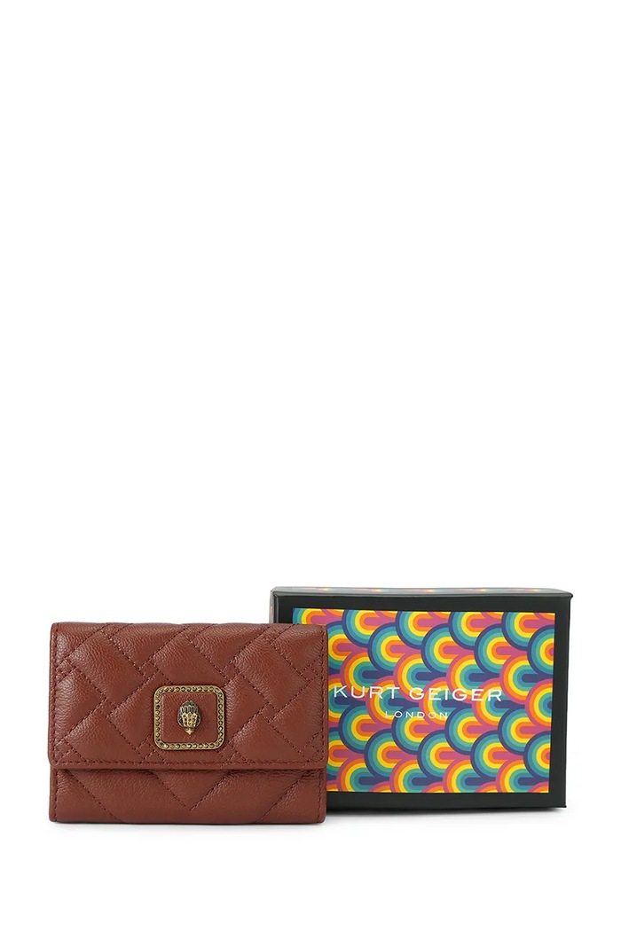 Kurt Geiger London etui na karty damskie skórzane PIMLICO 5375954109 bordowy