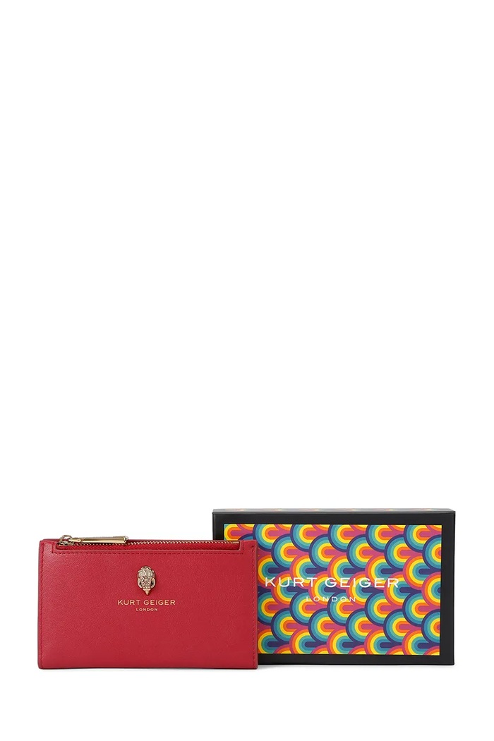 Kurt Geiger London portfel damski skórzany SLOANE 5873059109 czerwony