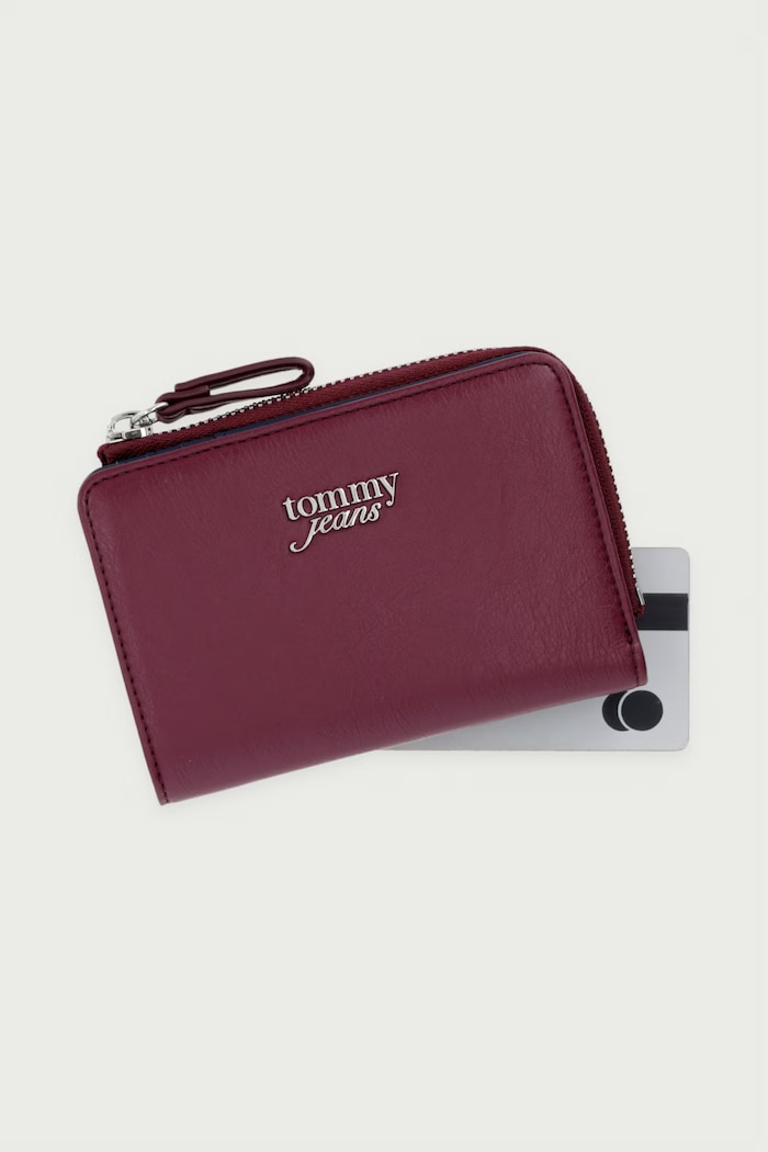 Novčanik za žene od imitacije kože Tommy Jeans AW0AW19071 bordo