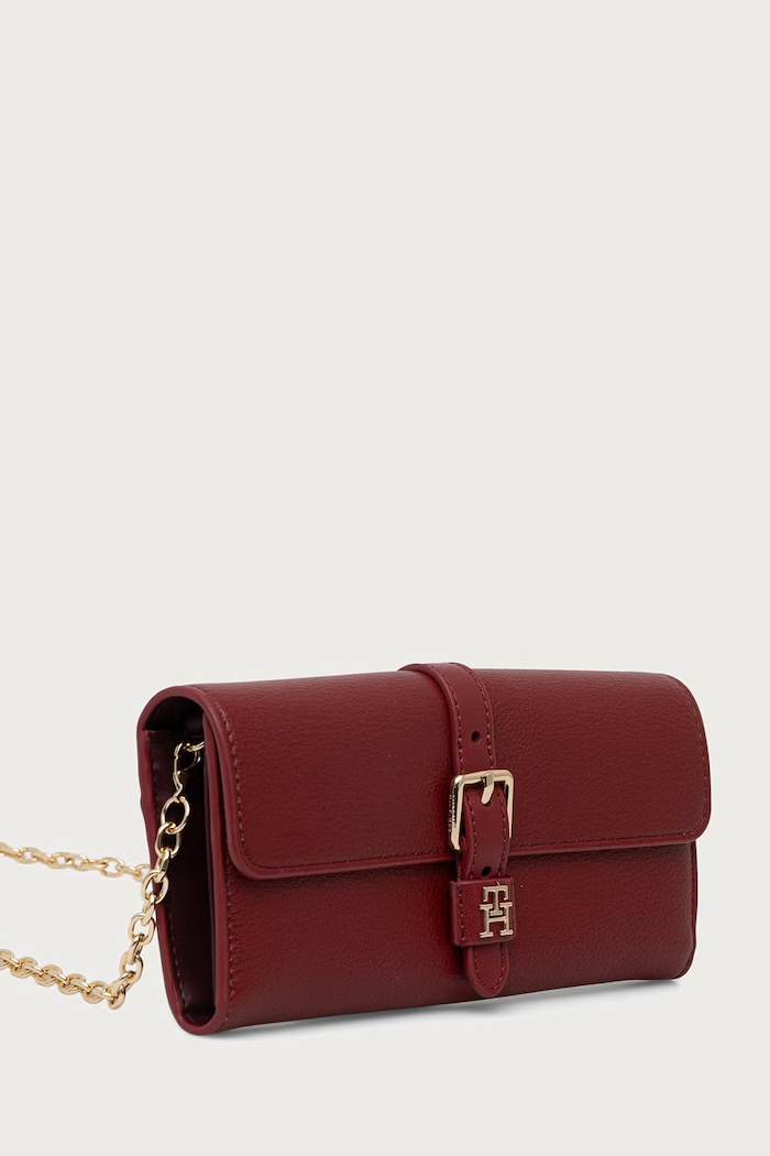 Tommy Hilfiger Portfel damski z imitacji skóry AW0AW19268 bordowy AW26