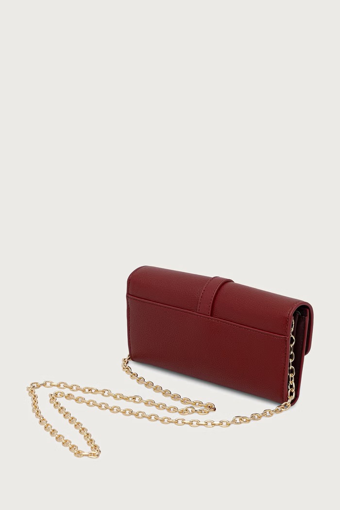 Akcesoria Tommy Hilfiger Portfel damski z imitacji skóry AW0AW19268 bordowy