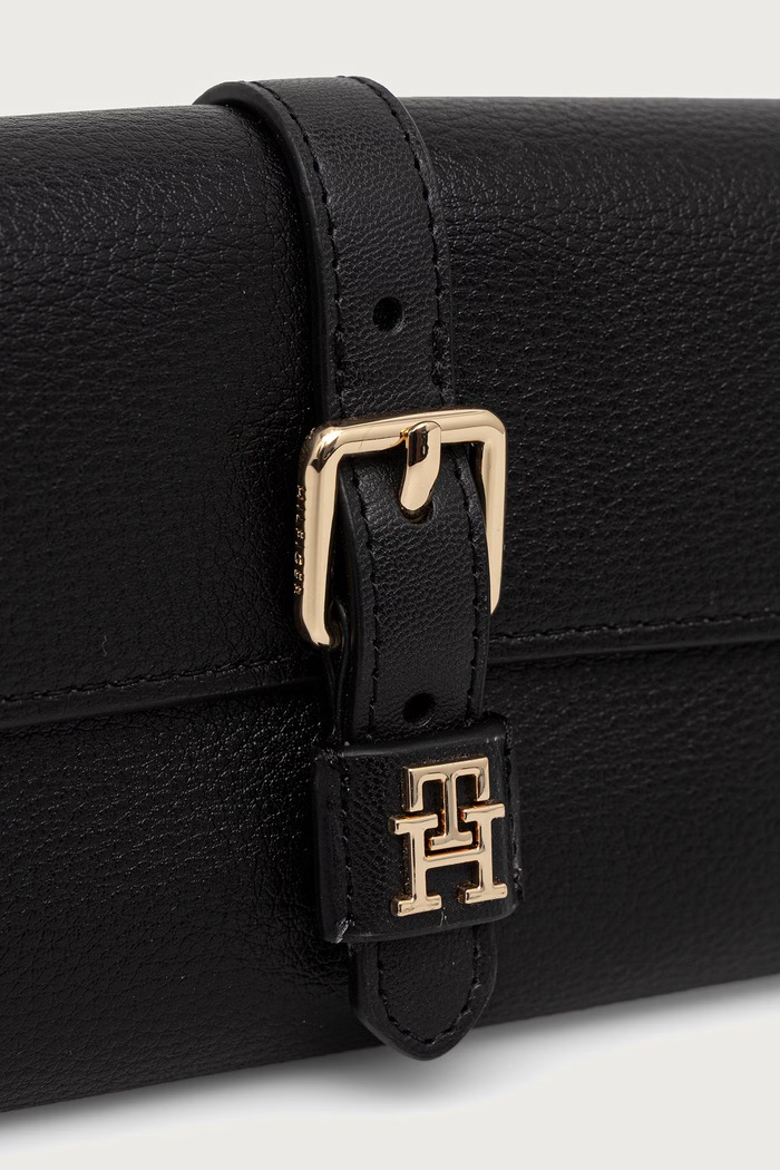 Tommy Hilfiger portfel damski z imitacji skóry AW0AW19268 czarny