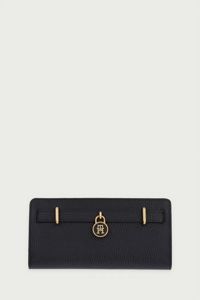 Tommy Hilfiger portfel damski skórzany czarny AW0AW18944