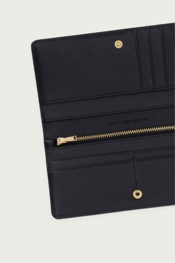 Akcesoria Tommy Hilfiger portfel damski skórzany AW0AW18944 czarny
