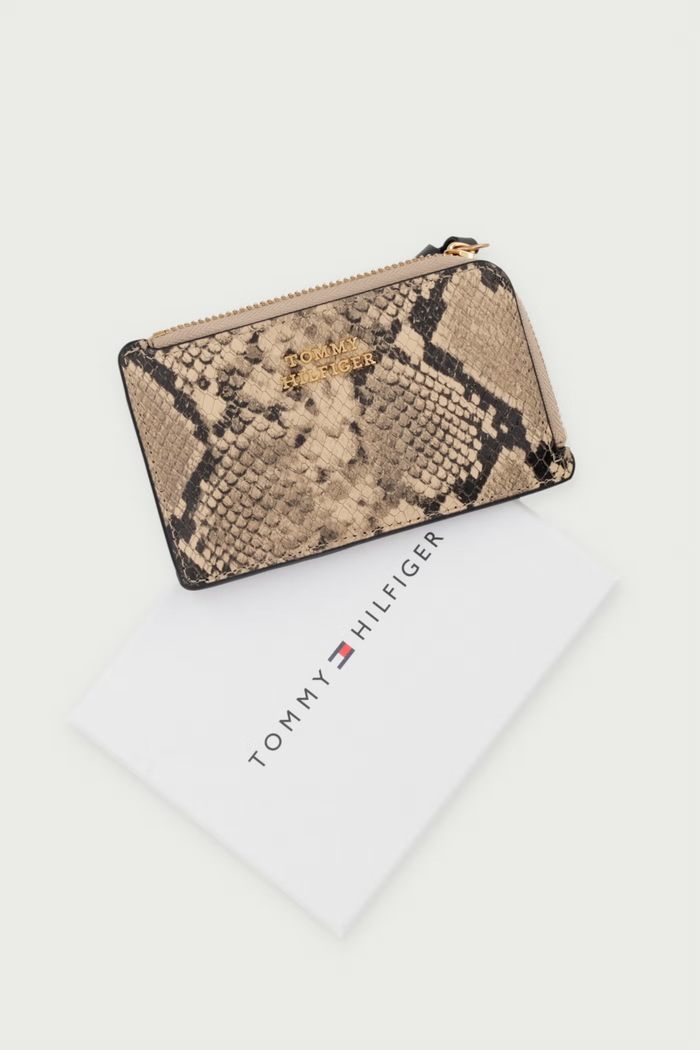 Portfel damski skórzany Tommy Hilfiger AW0AW18938 beżowy