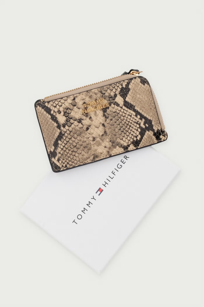 Portfel damski skórzany Tommy Hilfiger AW0AW18938 beżowy