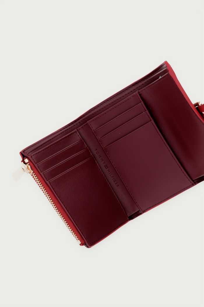 Akcesoria Tommy Hilfiger Portfel damski z imitacji skóry AW0AW18936 bordowy