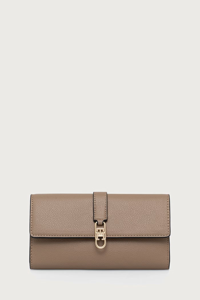 Tommy Hilfiger Portfel damski z imitacji skóry brązowy AW0AW18935