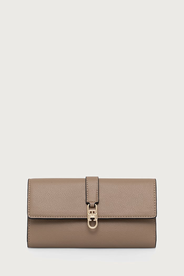 Tommy Hilfiger Portfel damski z imitacji skóry brązowy AW0AW18935
