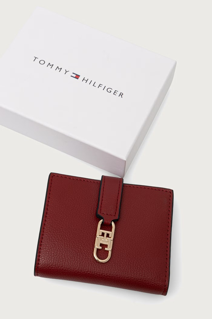 Novčanik za žene od imitacije kože Tommy Hilfiger bordo AW0AW18934