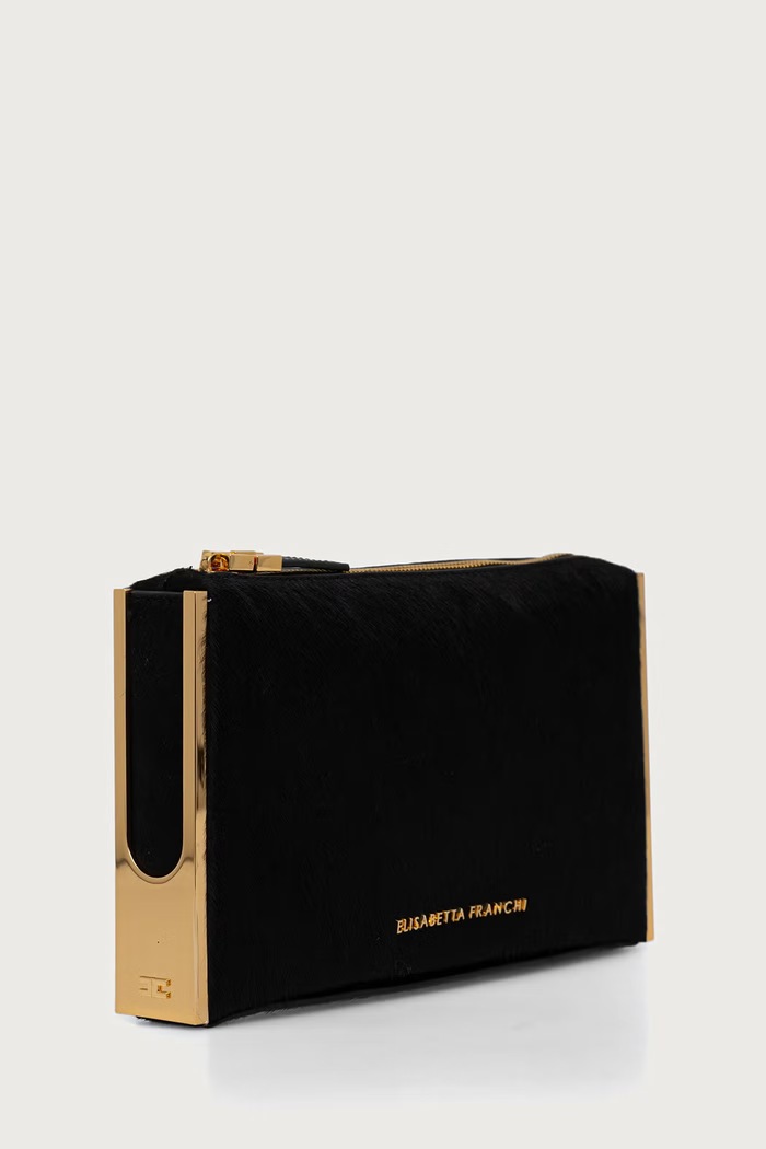 Elisabetta Franchi Kopertówka damska skórzana BS11A67E2 czarny AW26
