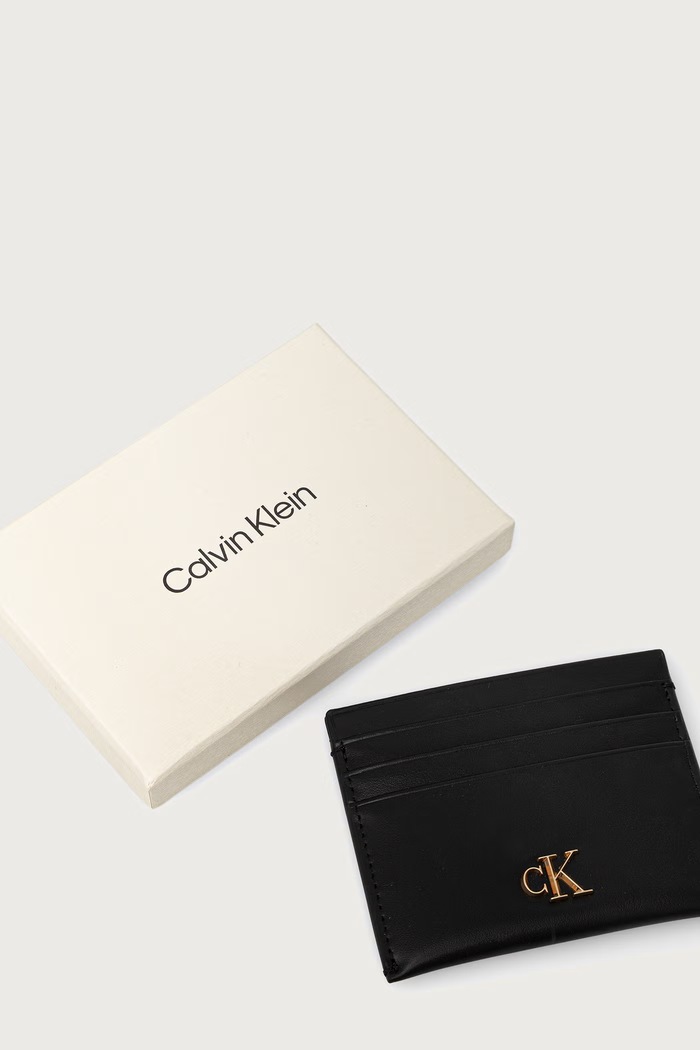 Dodaci Calvin Klein etui za kartice za žene kožno LV04F1229G crna