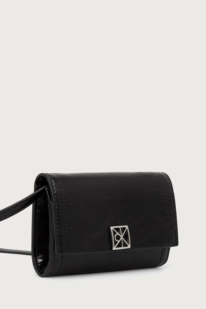 Calvin Klein Portfel damski z imitacji skóry LV04F1218G czarny AW26