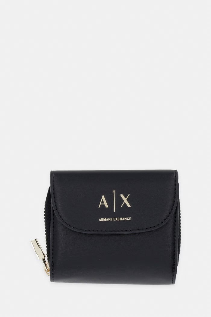 Armani Exchange denarnica ženska iz umetnega usnja črna XW003312.AF28605