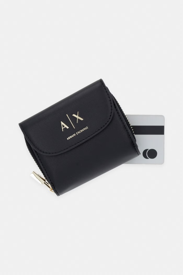 Armani Exchange denarnica ženska iz umetnega usnja črna XW003312.AF28605