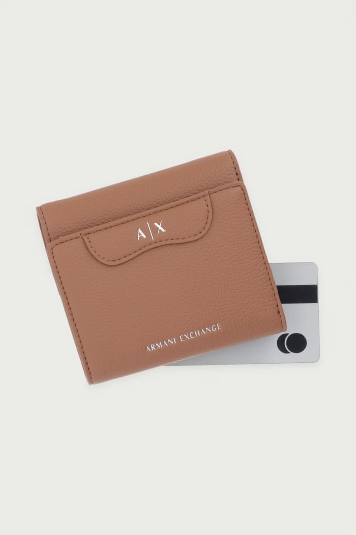 Portfel damski z imitacji skóry Armani Exchange XW002819.AF26578 beżowy