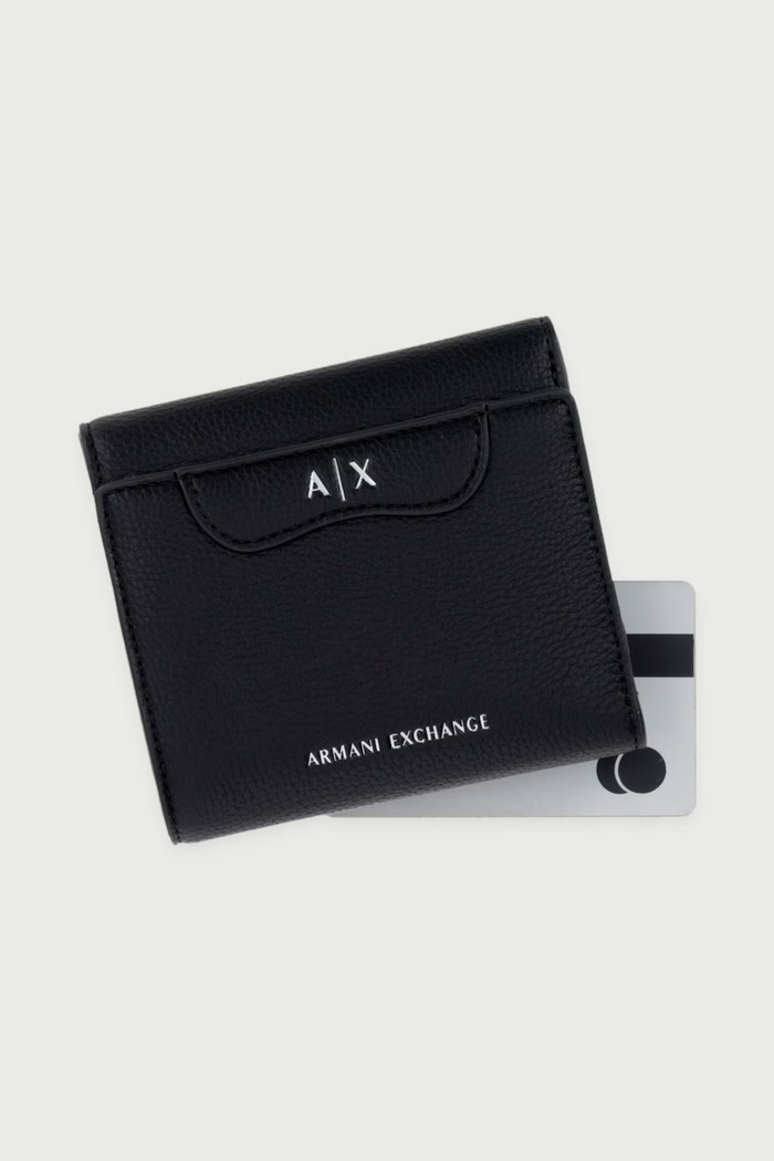 Portfel damski z imitacji skóry Armani Exchange XW002819.AF26578 czarny