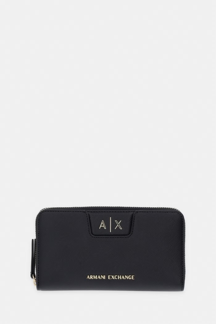 Armani Exchange denarnica ženska iz umetnega usnja črna XW000359.AF26570