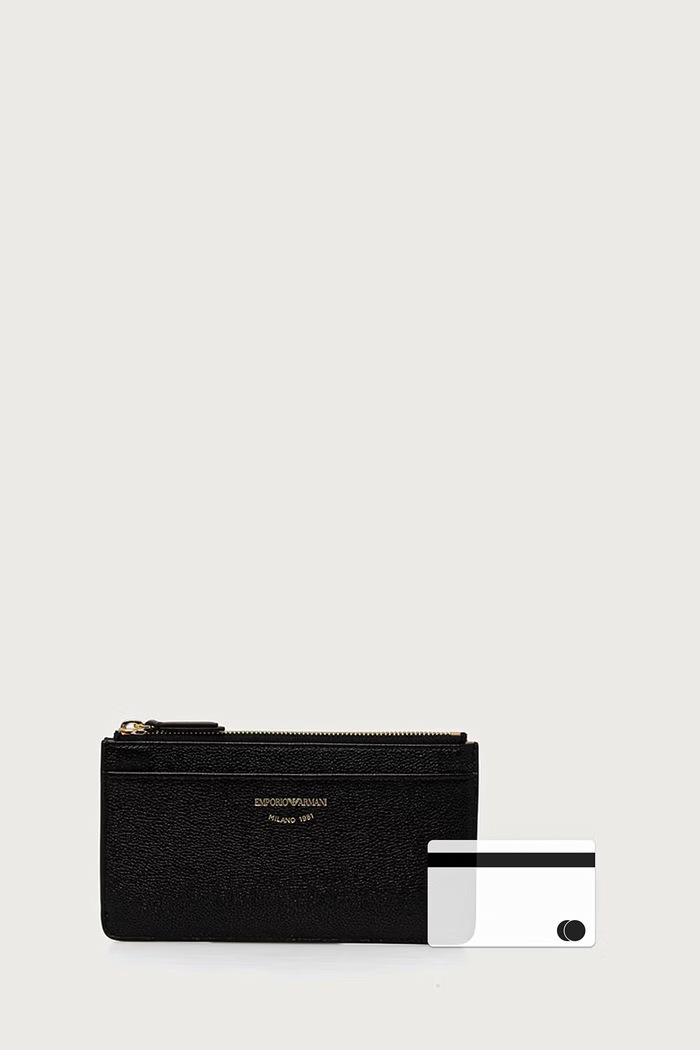 Emporio Armani portfel damski skórzany EW000547.AF19568 czarny