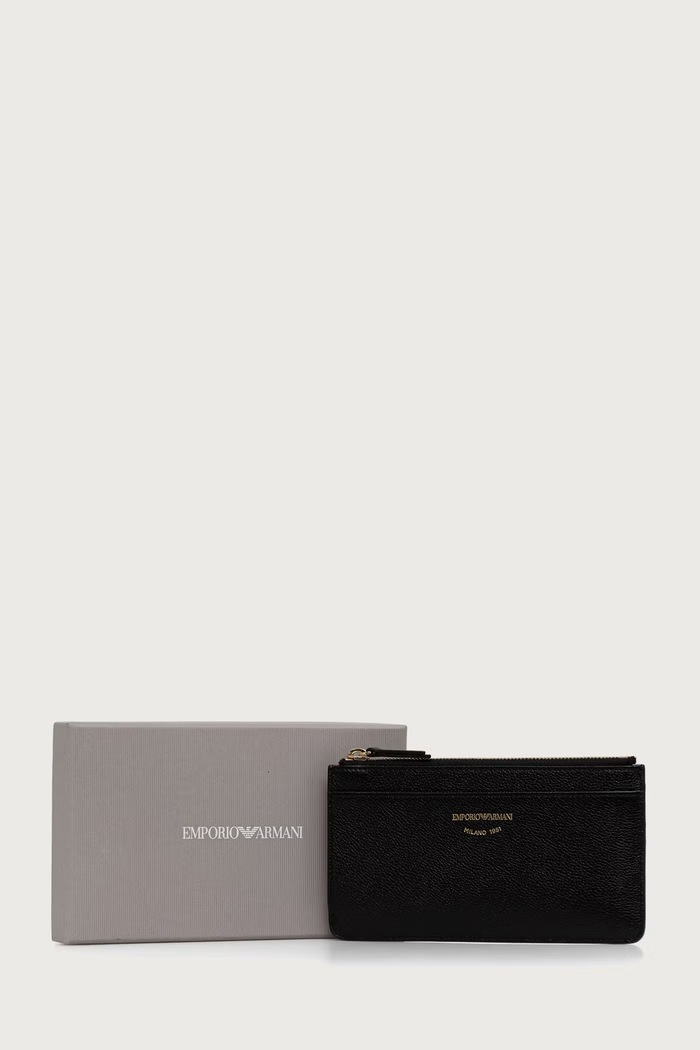 Emporio Armani portfel damski skórzany czarny EW000547.AF19568