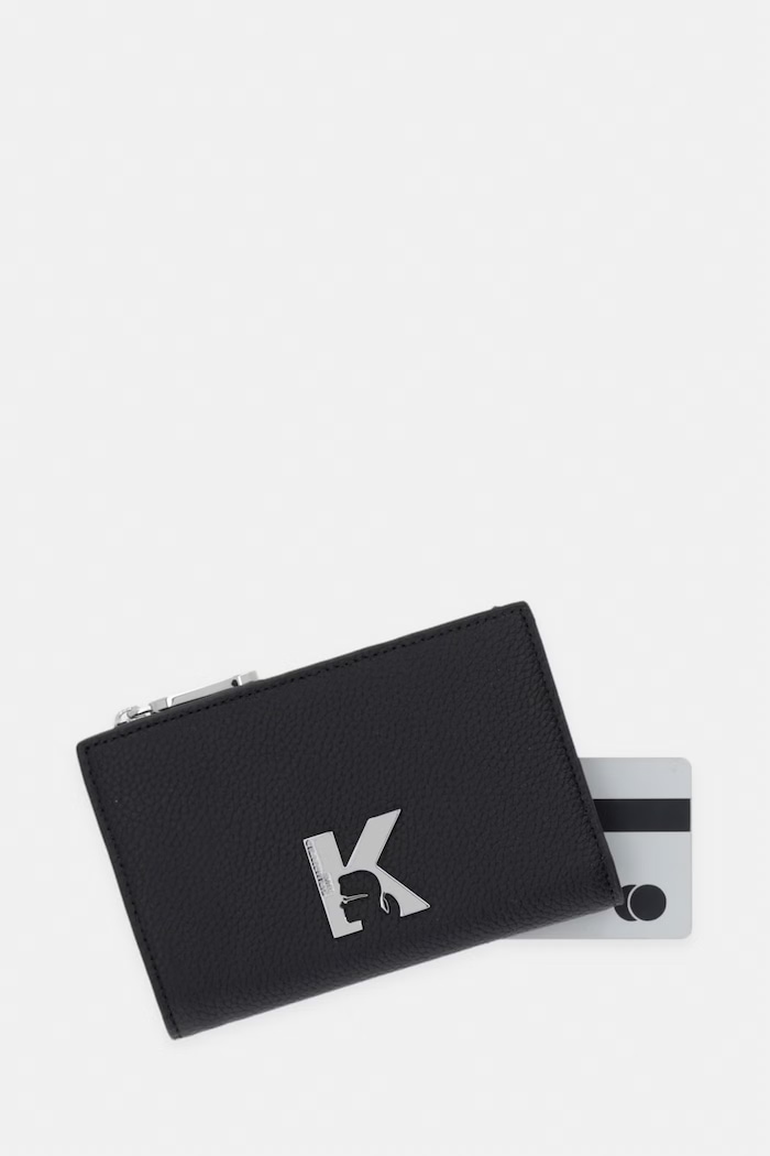 Karl Lagerfeld Jeans портфейл дамски от кожа черен B3W32054