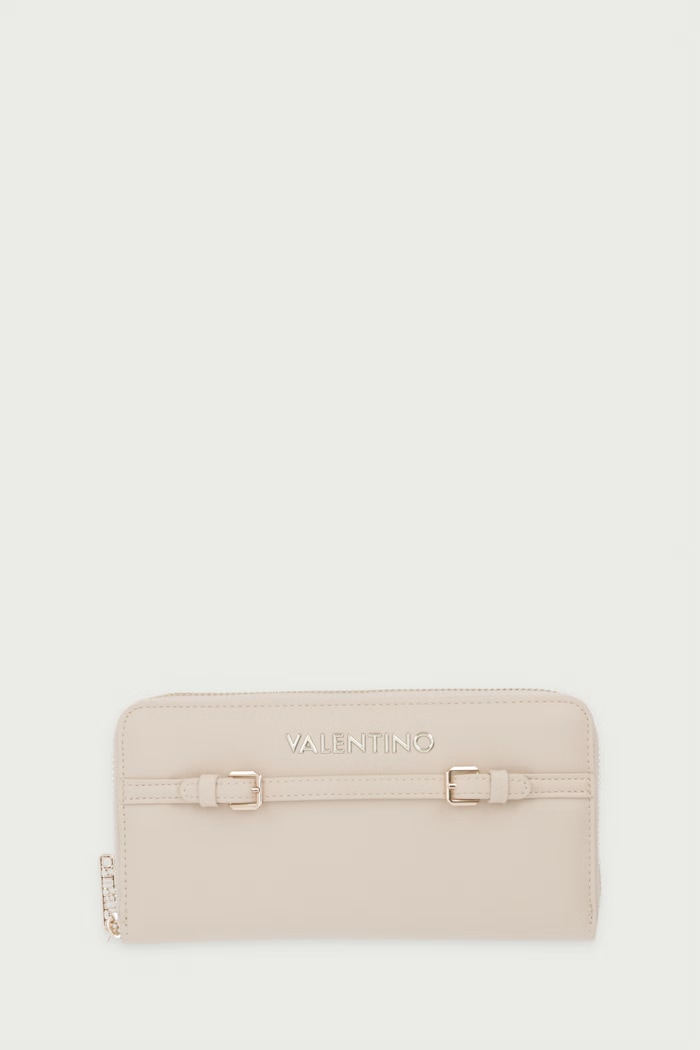 Valentino Bags Portfel damski z imitacji skóry ARCHI beżowy VPSAF0155