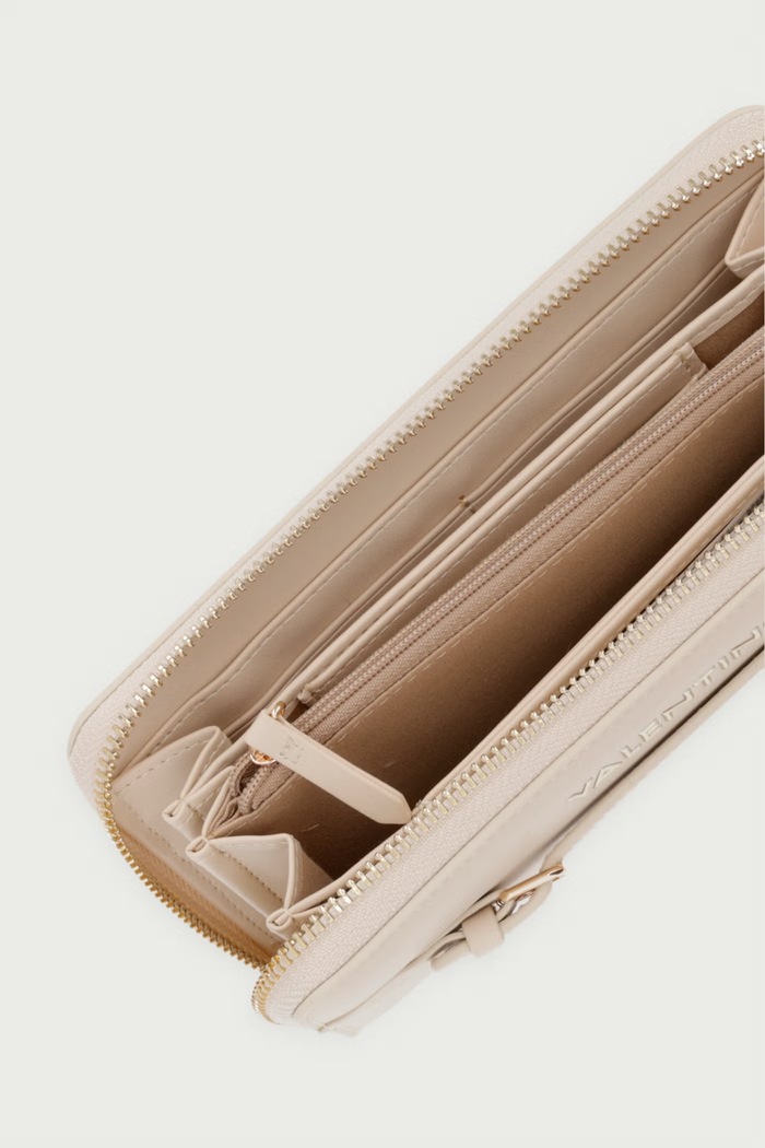 Akcesoria Valentino Bags Portfel damski z imitacji skóry ARCHI VPSAF0155 beżowy