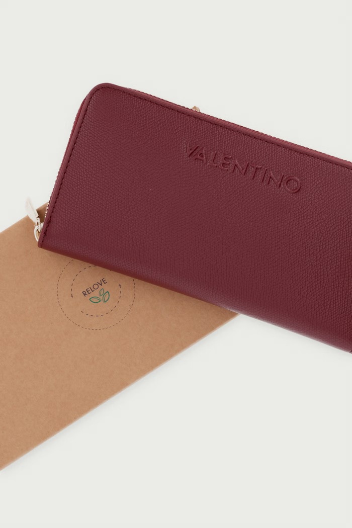 Portfel damski z imitacji skóry BIANKA RE Valentino Bags bordowy VPSA9U155