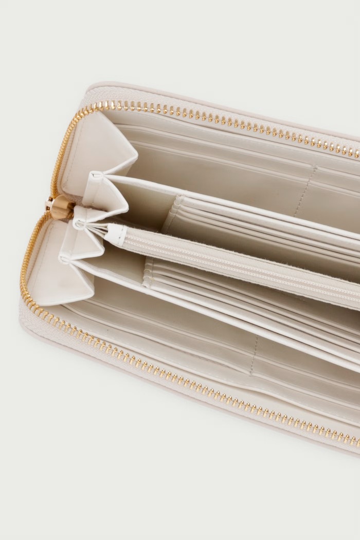 Akcesoria Valentino Bags Portfel damski z imitacji skóry FARN VPSA9Z155 beżowy